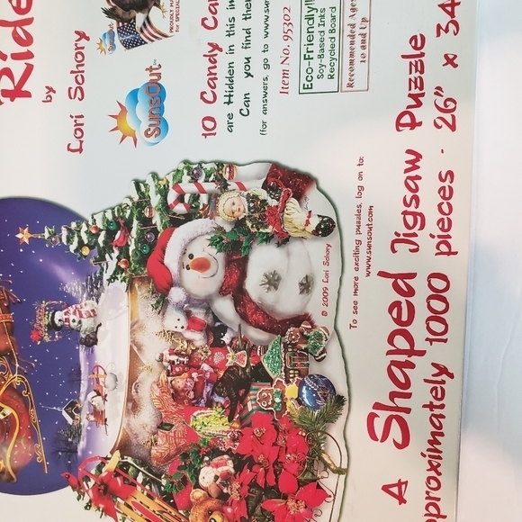 Sunsout Santa's Snowy Ride Shaped Jigsaw Puzzle Snow Globe Christmas - Picture 6 of 7